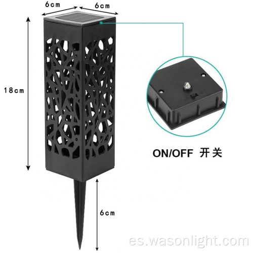 Luces de sendero solar Wason Auto/apagado LED LED Decorative Lighting Luces de estaca de jardín solar con energía solar con energía solar